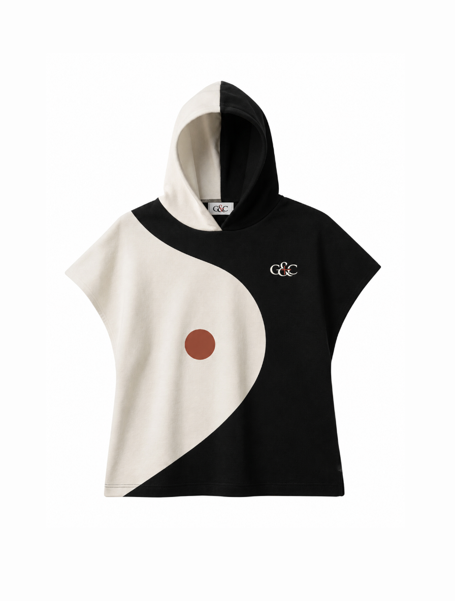 The Duality Hoodie — Bone And Black - Image 2